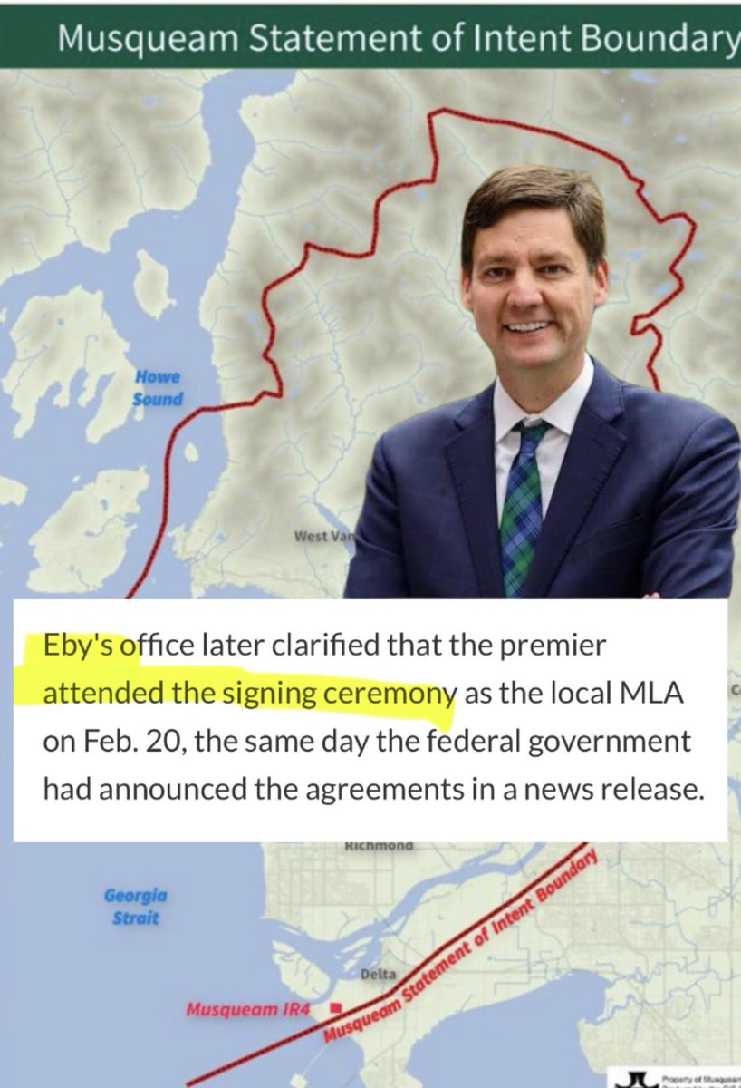 BREAKING: David Eby claimed he had "no idea" about the federal Musqueam title deal covering much of Greater Vancouver.

Then his office confirmed: He was literally AT the signing ceremony on Feb. 20.

HOW COULD HE KNOW NOTHING IF HE WAS AT THE CEREMONY?