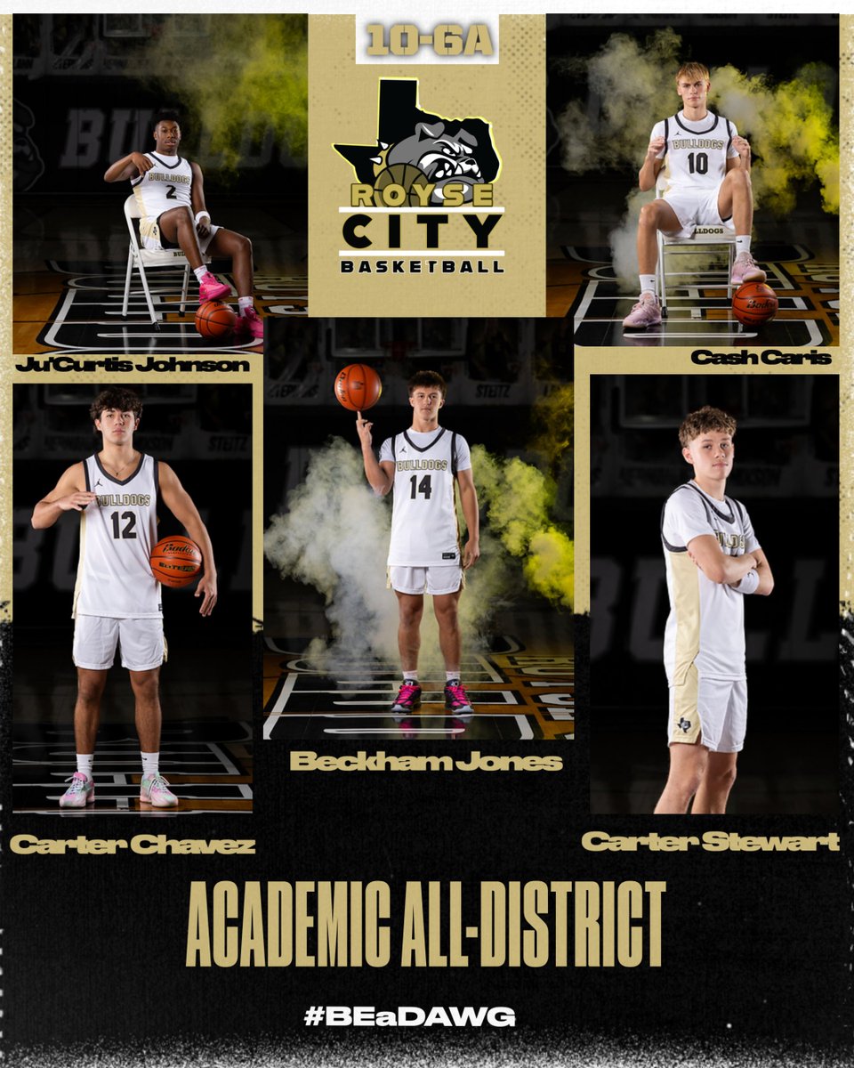 RoyseCityBoysBB's tweet photo. 👏𝑪𝑶𝑵𝑮𝑹𝑨𝑻𝑼𝑳𝑨𝑻𝑰𝑶𝑵𝑺↩️
Academic All-District 📚
⎻⎻⎻⎻⎻⎻⎻⎻⎻⎻⎻⎻⎻⎻⎻⎻⎻⎻
#2 - Sr. - Ju'Curtis Johnson
#5 - Sr. - Carter Stewart
#10 - Jr. - Cash Caris
#12 - Sr. - Carter Chavez
#14 - So. - Beckham Jones
#BEaDAWG🏀 https://t.co/vyfuldft55