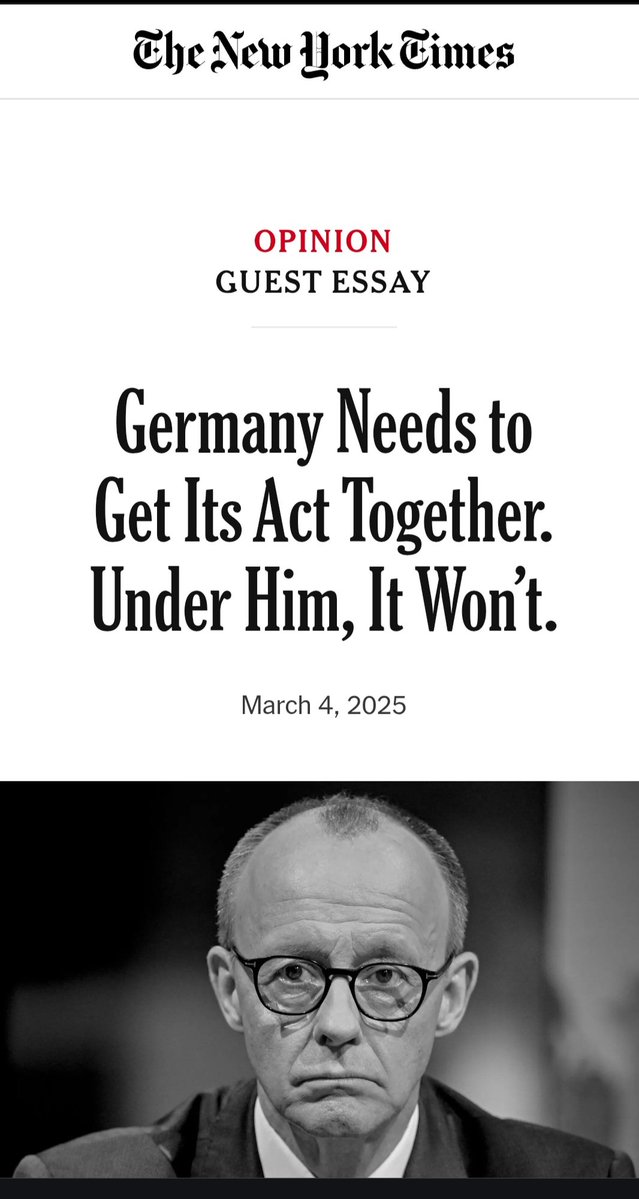 Als Kanzler in der New York Times einen Watscher zu bekommen ist auch eine Leistung.