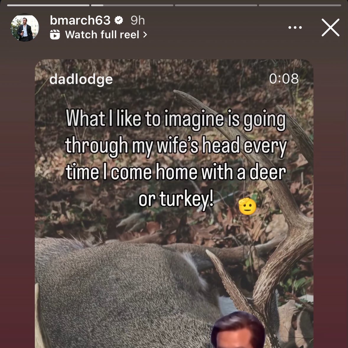 perfunktuous's tweet photo. Brad Marchand sending subliminal messages to his wife to let him go on a hunting trip #lethimout https://t.co/IG7lXS1JN0