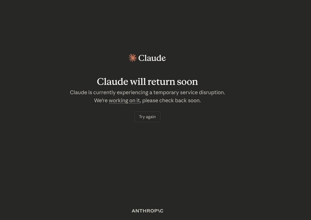 woii, ini Claude AI sejak kapan Down?? lagi ad projectt inii 😭