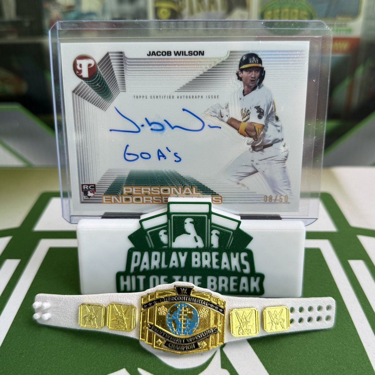 ParlayBreaks's tweet image. We pulled the 2025 Topps Pristine Jacob Wilson Personal Endorsements Auto /50 . 1:234 pack odds of being pulled!
➖➖➖➖➖➖➖➖➖➖➖➖➖➖➖➖➖
#baseballcards #sportscards #groupbreak #2025topppristine #Athletics