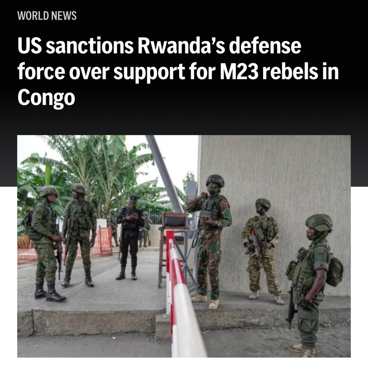 𝗨𝗦 𝗦𝗔𝗡𝗖𝗧𝗜𝗢𝗡𝗦 𝗥𝗪𝗔𝗡𝗗𝗔'𝗦 𝗠𝗜𝗟𝗜𝗧𝗔𝗥𝗬. 𝗔  𝗖𝗟𝗘𝗔𝗥 𝗦𝗜𝗚𝗡 𝗥𝗪𝗔𝗡𝗗𝗔 𝗜𝗦 𝗡𝗢 𝗣𝗨𝗣𝗣𝗘𝗧. 

When I went to Rwanda to do a documentary on the country and M23 in February 2025, I left believing that Rwanda was a Western puppet. But after getting on the