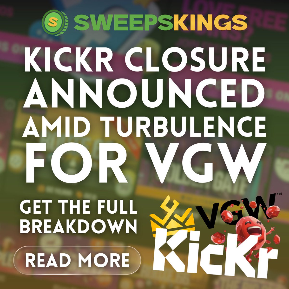 SweepsKingsHQ's tweet photo. Kickr has announced it’s closing down amid ongoing turbulence tied to its parent company VGW 👀
This is a reminder to stay aware of how fast things can shift in the sweepstakes space 😱
Read the full update 👇
https://t.co/vxIm6AXf2L 🔗
#SweepsKings #Kickr #VGW #Sweepstakes https://t.co/Q6uwvUgQSv