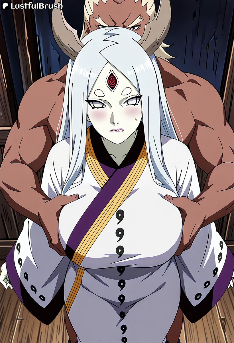 Lustfulbrush's tweet photo. Kaguya squeezed by raikage 
#kaguyaotsutsuki #raikage #NARUTO https://t.co/O9Z4jhHZW6