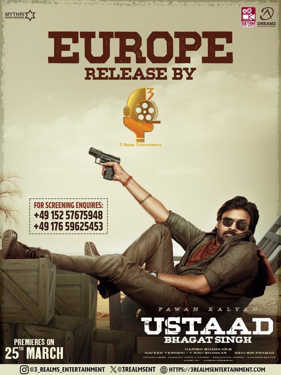 POWER - STORM ARRIVING IN EUROPE 

GRAND RELEASE BY <a href="/3REALMSEnt/">3Realms Entertainment</a> 

Premiers from 25th March !!

#UstaadBhagatSingh #UBS