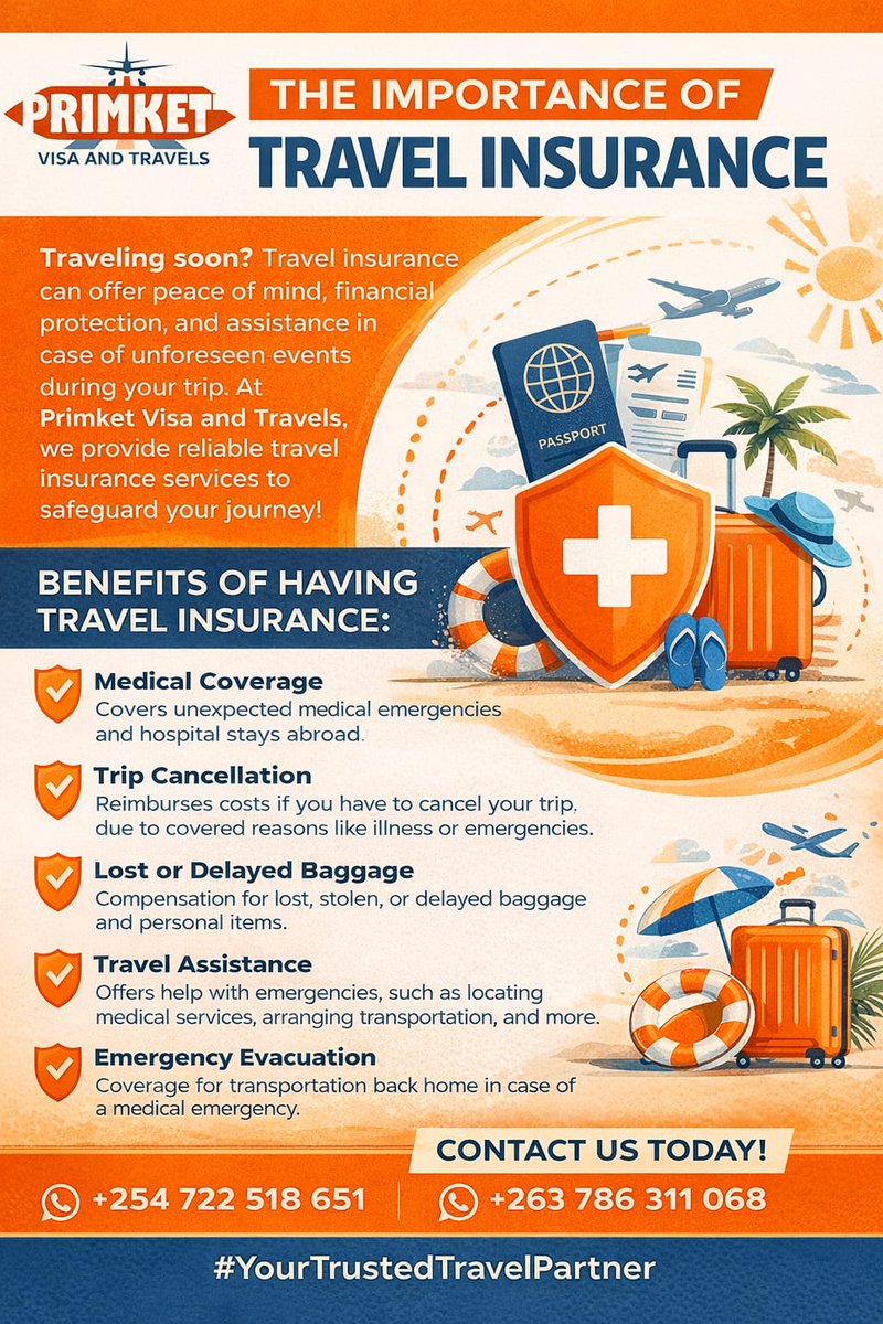 primkettvisas's tweet image. Planning to travel? Let's also consider safety while having fun.
#travelinsurance #TravelAdvisory #yourtrustedtravelpartner