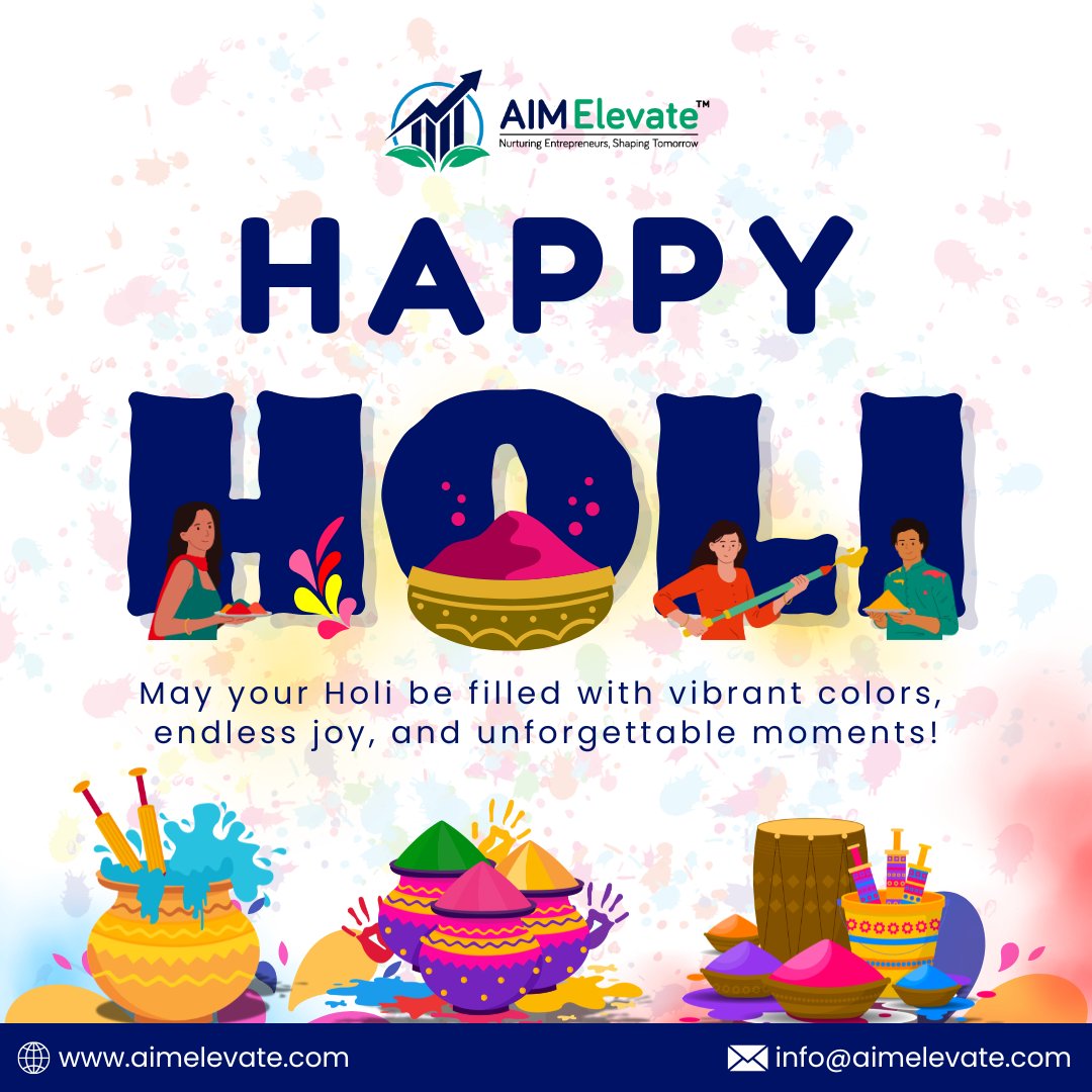 AIMElevate's tweet photo. Wishing you and your family a very Happy Holi ❤️💚💙💛🧡 https://t.co/dM7QSsxDiD