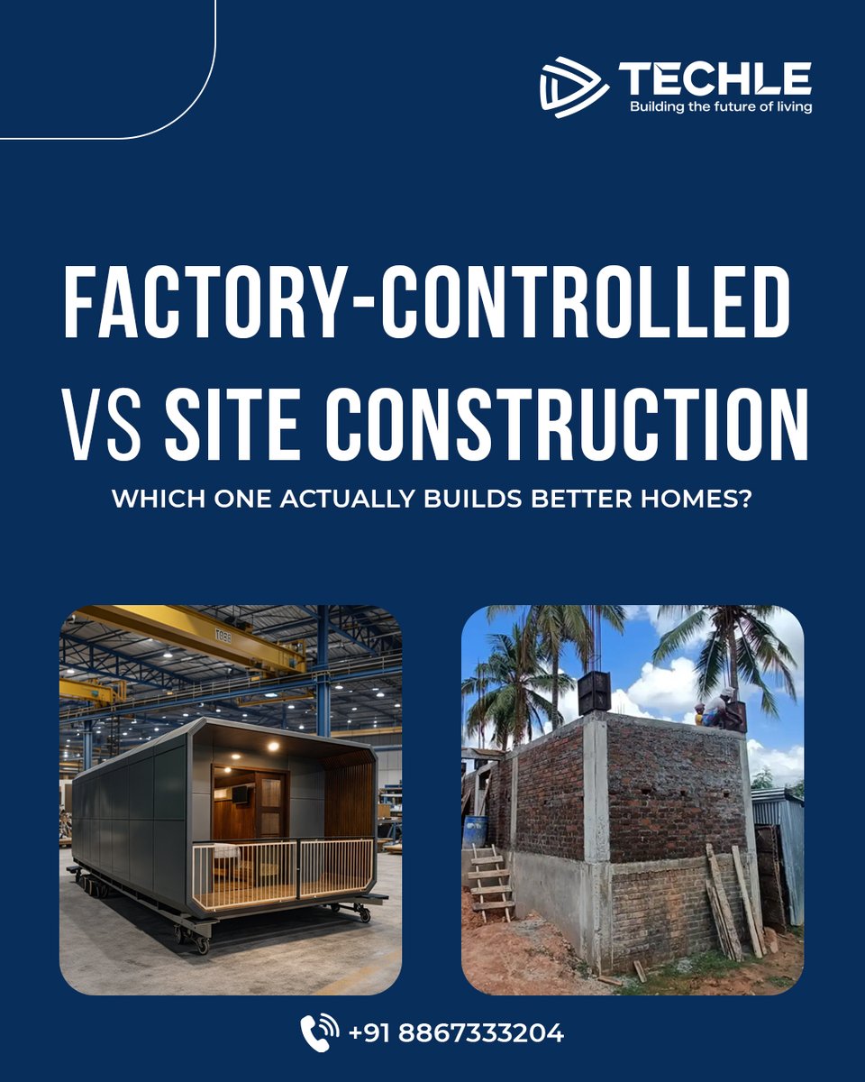 Techleindo's tweet photo. Old site chaos or factory precision?

Techle means engineered accuracy.

Faster. Stronger. Smarter.

Ready to build the modern way?
📞 Call Now: 8867333204

#Techle #ModernConstruction #OffSiteConstruction #PrefabHomes #EngineeredPrecision https://t.co/Ad1BPNsg8Z