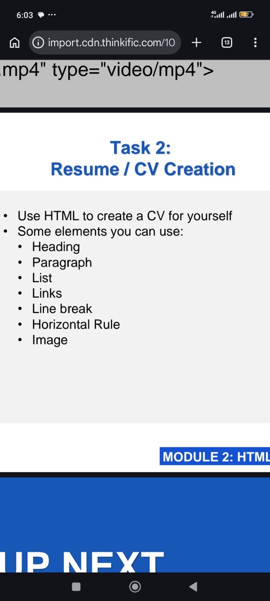 Ejimpatrick25's tweet photo. Day 11 of #30daysoftech 
I worked on my assignment. 
I am happy because I have a full understanding of what the assignment means.
The rule of semantics,links etc.
All progress is still progress no matter how small.
@TechSphereAcad https://t.co/cFZ4e9wEIk