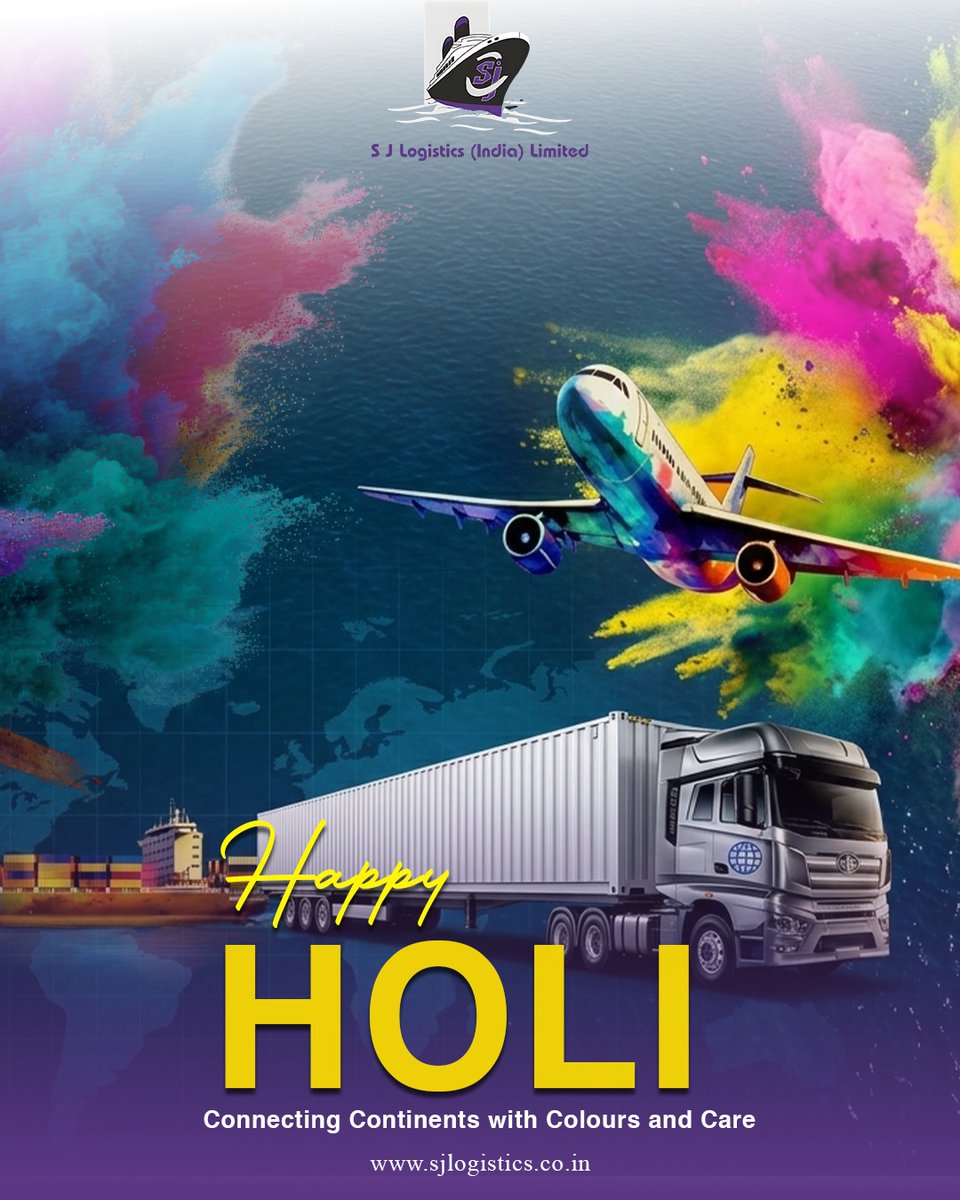 Celebrating the Colours of Holi, the SJ Logistics Way.
Wishing you a joyful and safe Holi!
#HappyHoli #Holi #Colours #FestivalOfColors #SJLogistics