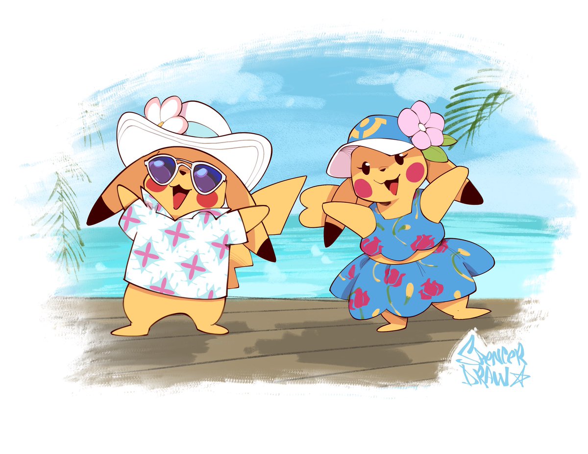 Spencer_draw's tweet photo. I have to admit I’m not a big fan of pokemon but when I saw these two? I had to draw them 

#PokemonWindsWaves #Pikachu https://t.co/6Qi01BqPkI