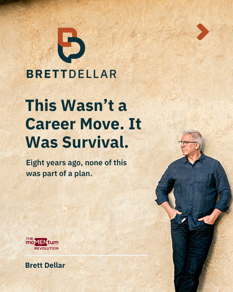 BrettDellar's tweet photo. Everything you see today started with a man in pain.
This Wasn’t a Career Move. 
It Was Survival.

This is my story.

Eight years ago, none of this was part of a plan.
There was no strategy.
No five-year vision.
No rebrand in mind.

It started for one reason.
I was in pain.

For 44 years I carried childhood trauma.
For 30 of those, it showed up as depression.

And most people had no idea.
I was high-functioning.
Successful chiropractor.
Helping people every day.
Smiling. Performing. Achieving.

But every night I was exhausted.
Not from work.
From pretending I was “OK.”

I wore what I now call the ManMask.
Strong. Capable. Fine.
While inside I felt like a boy in a man’s body.

I knew I was a good person.
I knew I was a good chiropractor.
But I didn’t feel it.

And that gap slowly eats you alive.

Then I faced the childhood trauma.
And something shifted.

I realised my trauma wasn’t who I was.
It was something that happened to me.

For the first time in my life, I felt real love for myself.
As a person.
As a man…and I wept uncontrollably.

But once the trauma story loosened its grip… something unexpected happened.
There was space…A hole.

If I wasn’t “the traumatised one”… then who was I?

For 18 months I studied.
Workshops.
Programs.
Books.
Coaches.
Hard conversations.
Hard truths.

I invested more money and time into myself than I can count.

Layer by layer, things started to fall away:
The trauma.
The expectations.
The negative internal voices.
The societal pressure.
The mistakes I’d dragged around.
The BS that was never mine to carry.

And underneath all of that…
I found me.
Happy.
Loving.
Passionate.
Compassionate.
Fun. (Debatable according to my wife.)
Energetic.
Authentic.
Integral.
Vulnerable.
Courageous.
Strong.

Eight years ago, I could not have said those words about myself.
Today, I can.

And here’s what that journey led me to:
I don’t want anyone to carry their pain longer than they have to. (Like I did – way too long)

There are answers.
There are tools.
There is another way.

That’s why I became a coach.
That’s why I ran workshops.
That’s why I trained as a speaker.

That’s why I now work with organisations — because organisations are made up of people carrying invisible weight.

This wasn’t the path I chose.
This is the path that chose me.

My childhood trauma.
A broken heart.
A life-threatening incident as a police officer.
Cancer.

None of it defined me.
But all of it shaped me.

And from that… moMENtum and WOMENtum were born.

And now…
It’s time for the next chapter.
Tomorrow, I’ll share what its about and what ties it all together.

One word.
ELEVAtum.

 #brettdellar 
#MensMentalHealthSupport
#itstime 
#transformation 
#mensmentalhealth 
#awareness