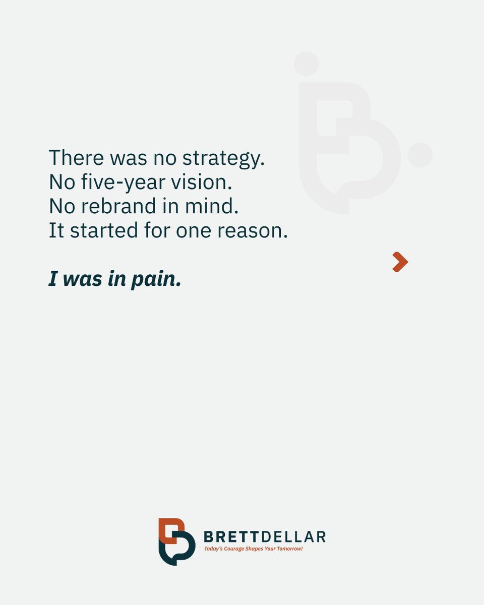 BrettDellar's tweet photo. Everything you see today started with a man in pain.
This Wasn’t a Career Move. 
It Was Survival.

This is my story.

Eight years ago, none of this was part of a plan.
There was no strategy.
No five-year vision.
No rebrand in mind.

It started for one reason.
I was in pain.

For 44 years I carried childhood trauma.
For 30 of those, it showed up as depression.

And most people had no idea.
I was high-functioning.
Successful chiropractor.
Helping people every day.
Smiling. Performing. Achieving.

But every night I was exhausted.
Not from work.
From pretending I was “OK.”

I wore what I now call the ManMask.
Strong. Capable. Fine.
While inside I felt like a boy in a man’s body.

I knew I was a good person.
I knew I was a good chiropractor.
But I didn’t feel it.

And that gap slowly eats you alive.

Then I faced the childhood trauma.
And something shifted.

I realised my trauma wasn’t who I was.
It was something that happened to me.

For the first time in my life, I felt real love for myself.
As a person.
As a man…and I wept uncontrollably.

But once the trauma story loosened its grip… something unexpected happened.
There was space…A hole.

If I wasn’t “the traumatised one”… then who was I?

For 18 months I studied.
Workshops.
Programs.
Books.
Coaches.
Hard conversations.
Hard truths.

I invested more money and time into myself than I can count.

Layer by layer, things started to fall away:
The trauma.
The expectations.
The negative internal voices.
The societal pressure.
The mistakes I’d dragged around.
The BS that was never mine to carry.

And underneath all of that…
I found me.
Happy.
Loving.
Passionate.
Compassionate.
Fun. (Debatable according to my wife.)
Energetic.
Authentic.
Integral.
Vulnerable.
Courageous.
Strong.

Eight years ago, I could not have said those words about myself.
Today, I can.

And here’s what that journey led me to:
I don’t want anyone to carry their pain longer than they have to. (Like I did – way too long)

There are answers.
There are tools.
There is another way.

That’s why I became a coach.
That’s why I ran workshops.
That’s why I trained as a speaker.

That’s why I now work with organisations — because organisations are made up of people carrying invisible weight.

This wasn’t the path I chose.
This is the path that chose me.

My childhood trauma.
A broken heart.
A life-threatening incident as a police officer.
Cancer.

None of it defined me.
But all of it shaped me.

And from that… moMENtum and WOMENtum were born.

And now…
It’s time for the next chapter.
Tomorrow, I’ll share what its about and what ties it all together.

One word.
ELEVAtum.

 #brettdellar 
#MensMentalHealthSupport
#itstime 
#transformation 
#mensmentalhealth 
#awareness