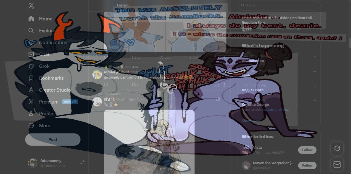 futamommm's tweet photo. ive been spending the whole day making a script that fades in porn on every website its able to run on, while watching mlp in the background and passively jerking off without cumming i think ive really hit the peak lifestyle.... https://t.co/TdxK4U2Mf7