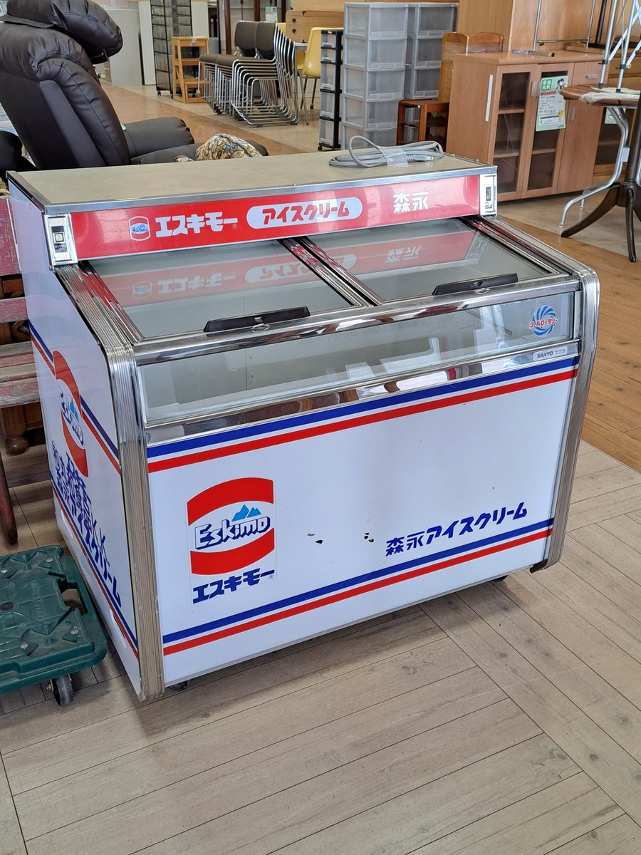 SANYO　森永アイスクリーム　冷凍ショーケース　SCR-075G　　現状品 サンヨー 冷凍ケース アイスケース SCR-075G 04年製 100V│厨房家