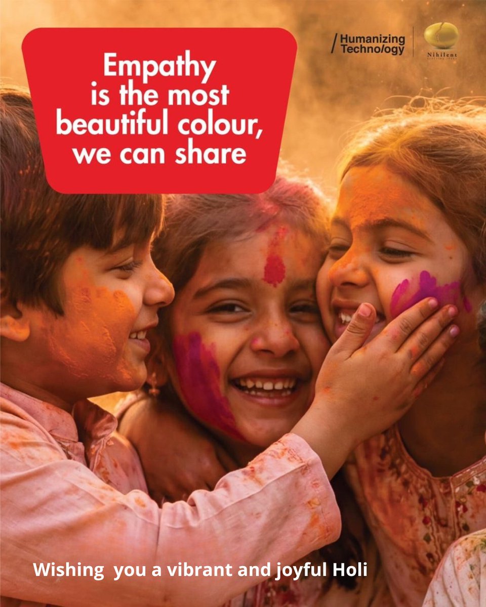 Nihilent's tweet photo. Happy Holi!

#HappyHoli #FestivalOfColors #EmpathyMatters #HumanConnection #LeadWithEmpathy #HumanizingTechnology #ChangeForTheBetter #TechnologyWithPurpose #MeaningfulTransformation #Nihilent https://t.co/ZKDq9pA6dq