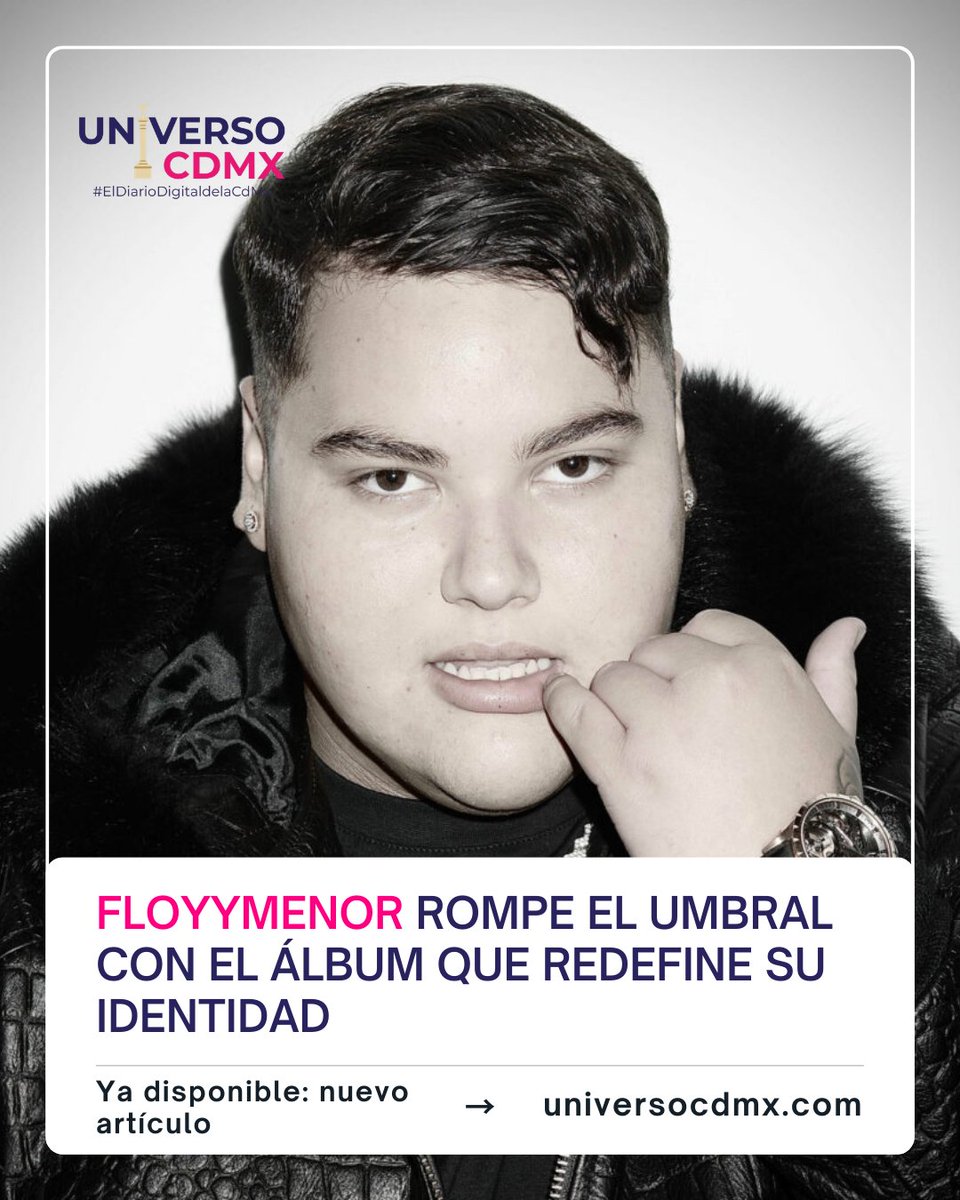 UniversoCdmx's tweet photo. FloyyMenor entra a 2026 con un movimiento estratégico. Man in Black apunta alto y busca consolidar su identidad. ¿Lo pondrías en tu top del año?
Conoce el nuevo álbum:  https://t.co/UETRTtHSQf
#ManInBlack #FloyyMenor #UrbanMusic #ReggaetónGlobal #LatinHits https://t.co/FlFsOJxJxS