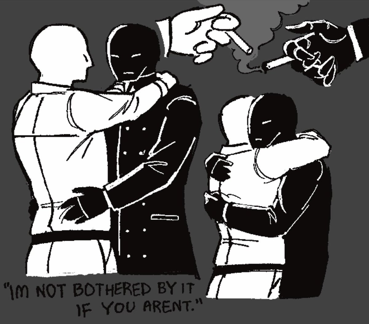 phonemixer's tweet photo. a gentleman’s embrace #homestuck #dadroog https://t.co/amALNqTWEO