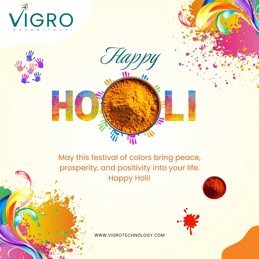 May this festival of colors bring peace, prosperity, and positivity into your life. 𝐇𝐚𝐩𝐩𝐲 𝐇𝐨𝐥𝐢! 🥳🎋🎨🎭🌈

#Holi2026 #HappyHoli #FestivalOfColours #PeopleFirst #CelebrateTogether #VigroTechnology #vigro #GrowWithUs 
