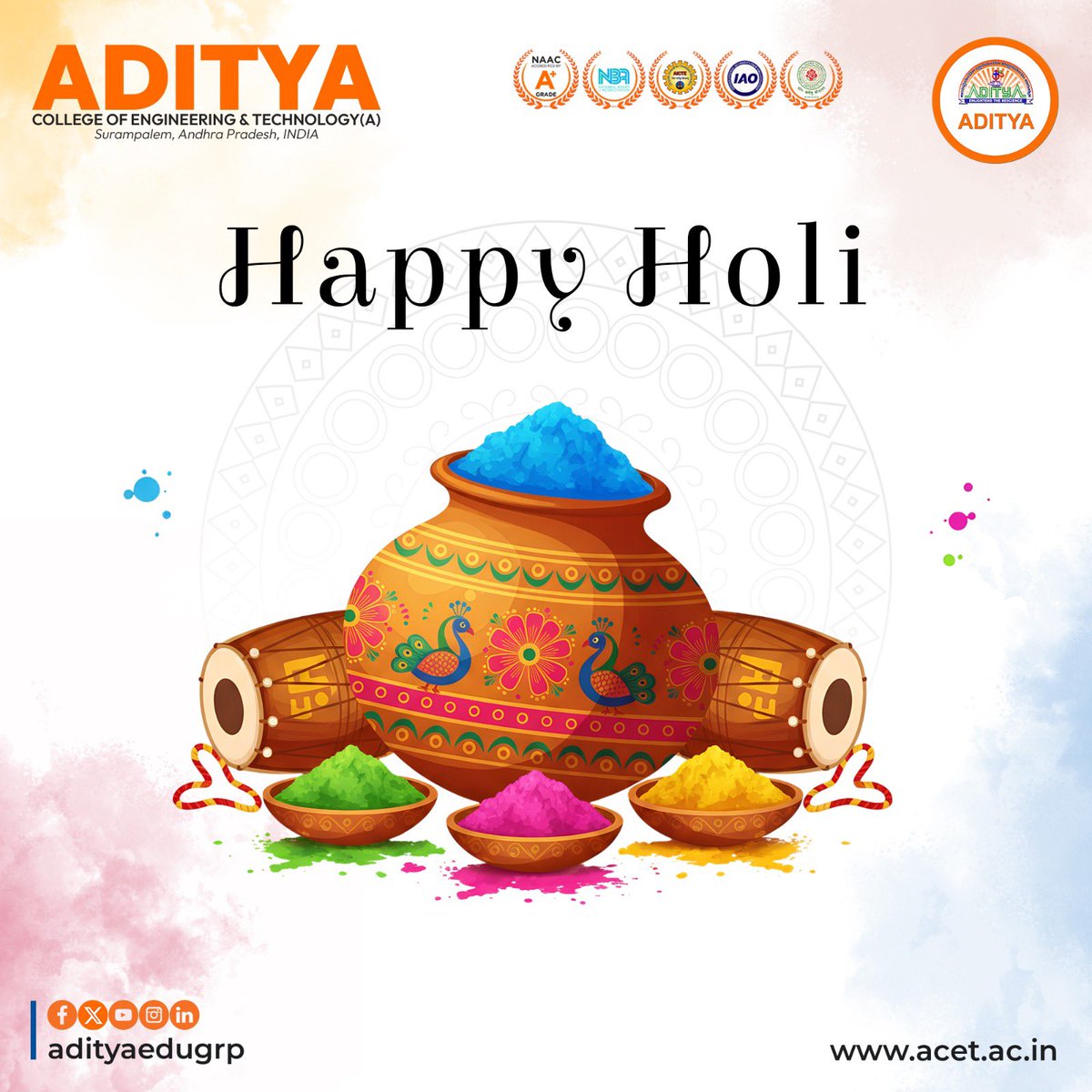 ACETaditya's tweet photo. 🌈 Happy Holi! 🎉

May this festival bring bright colors, happy moments, and new beginnings into your life.

Let every splash of color spread joy, positivity, and fresh energy for the days ahead.

Wishing you a safe, cheerful, and colorful Holi! ✨

#HappyHoli
#Aditya https://t.co/O0tC7kUydk