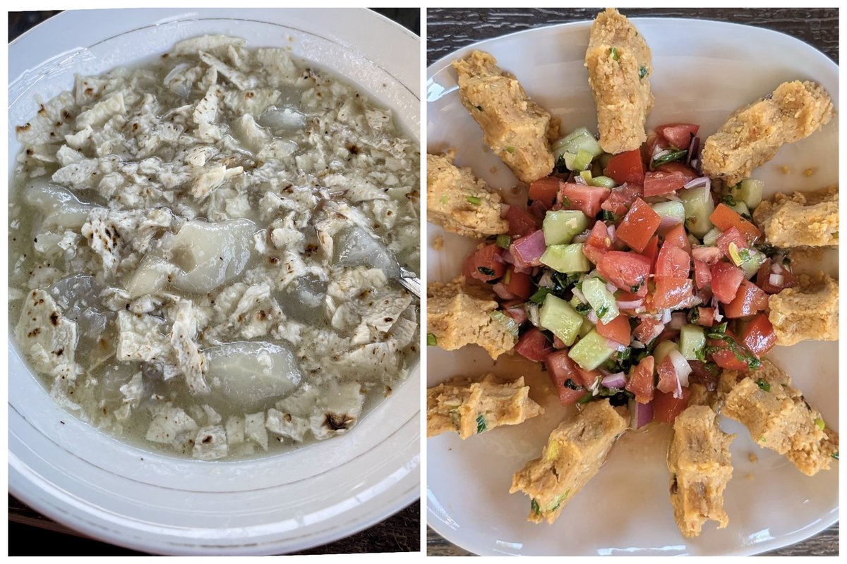 NowTal's tweet photo. In a span of 2 weeks in #LA, one goes from eating a winter-crushing bowl of Khash, a cold-weather gelatinous soup, to eating a light, summary plate of Vospov Kufte (mashed red lentils/ cracked wheat) and salad! Yum!

#ArmenianCuisine #Indigenous #Displaced #Armenian #Diaspora https://t.co/hBOiWZ2wsn