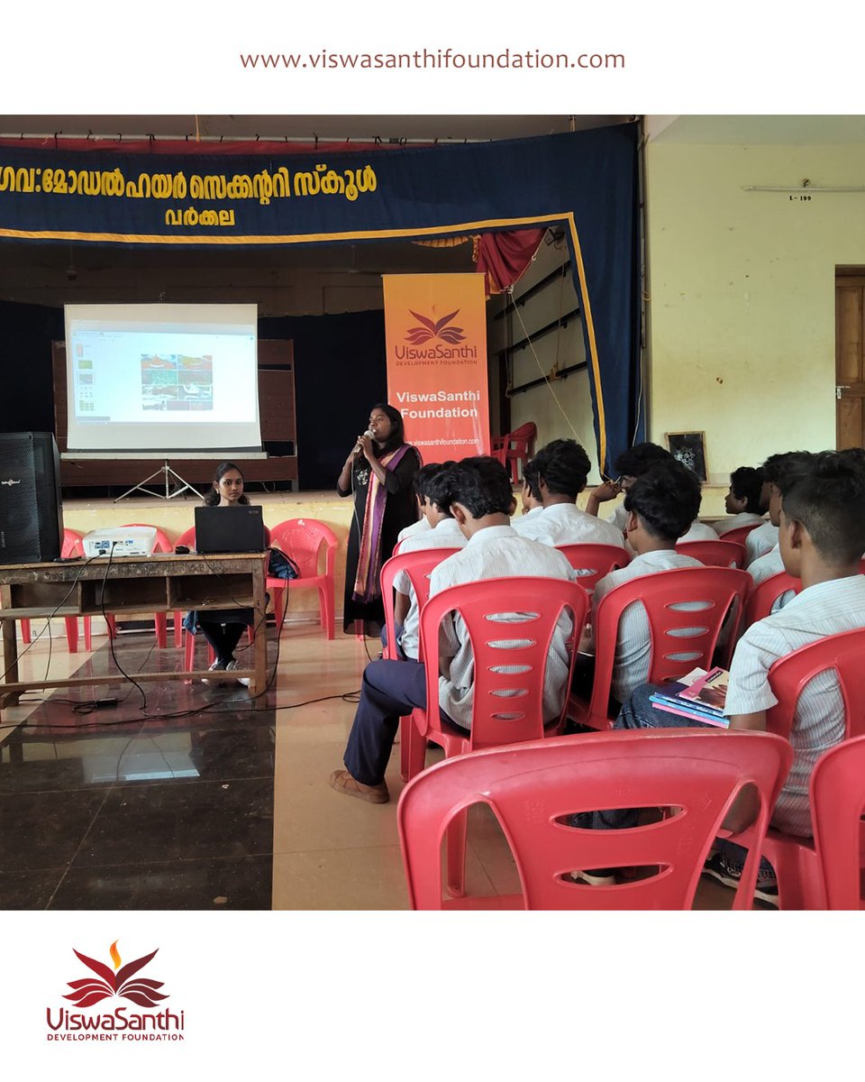 ViswaSanthiFndn's tweet photo. ViswaSanthi Foundation conducted an Exam Motivation & Stress Reduction session at Govt. Model HSS, Varkala (16 Jan 2026) under #KALALAYAM2025-26.
Students learned practical ways to manage exam stress, boost confidence & stay focused. 💪📘
#EYGDS #ExamMotivation #VSF #Kalalayam https://t.co/WtLZOE9D6M
