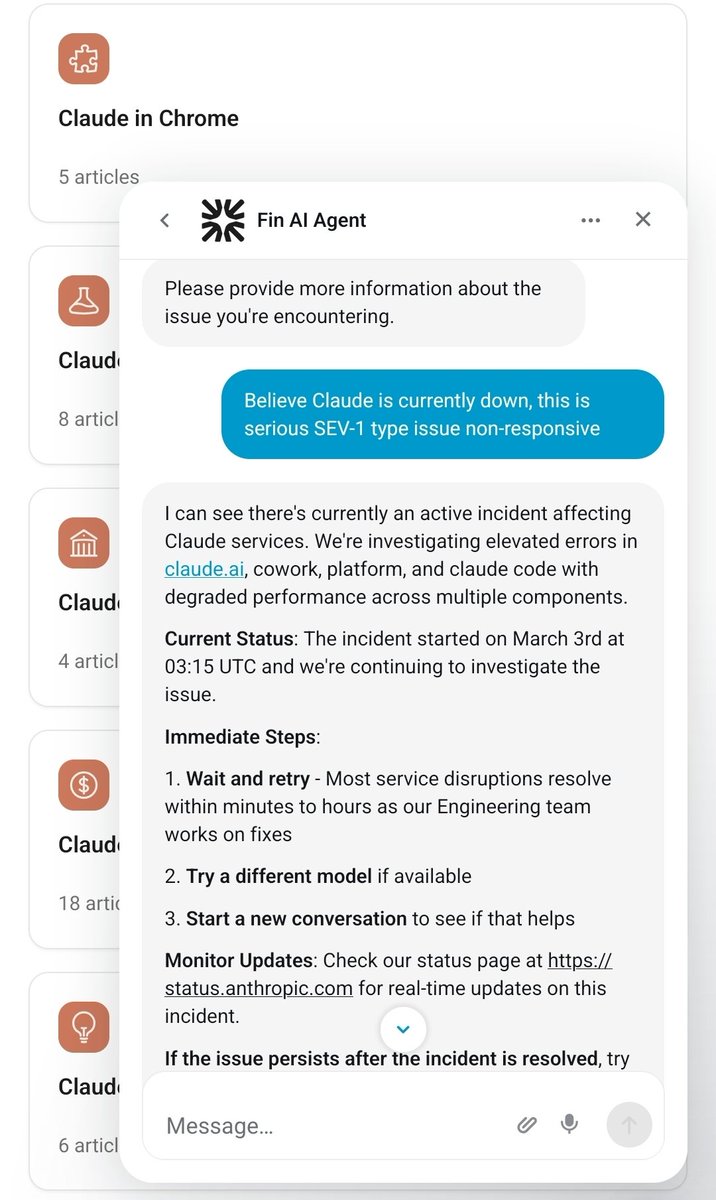benchu's tweet photo. @claudeai During these periods, it would be beneficial to have a human representative respond to subscribers, demonstrating empathy. https://t.co/nEHoqZJgaI