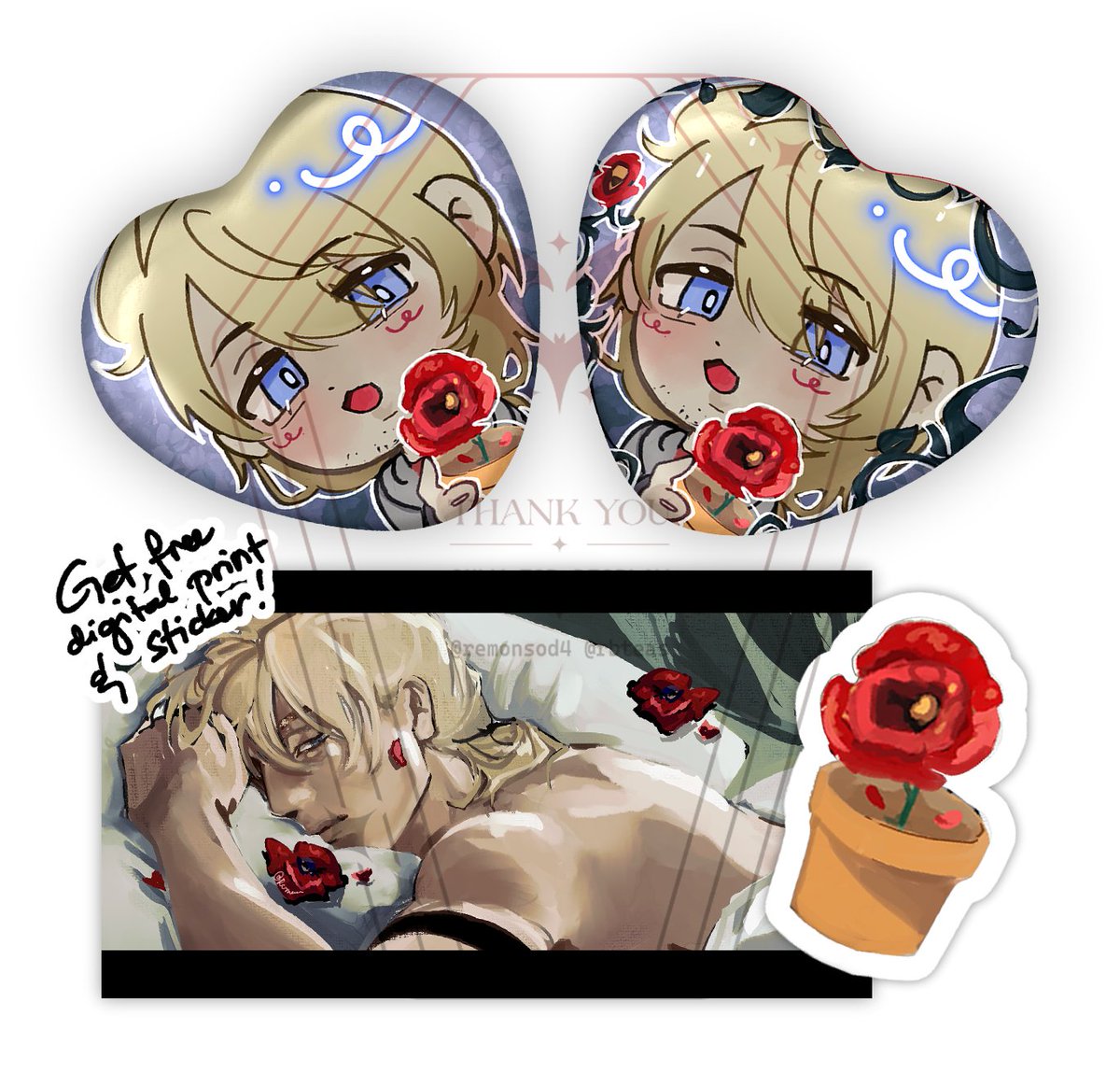 Lawrence Oleander Heart Pinback Button Pins/Badges are up in my Kofi! 🌹

You can get a FREE Digital Print and sticker upon purchase! 

 ko-fi.com/s/cd70d29bca

[ #LawrenceOleander #btd2 #ykmet ]