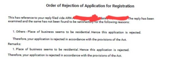 RakeshKumar0312's tweet photo. @cbic_india @Infosys_GSTN @GST_Council @InGSTPortal @abhishekrajaram
@BimalGST (1/2) Gst application is rejected siting the reason for rejection as residential premise used for place of business. The taxpayer is a freelancer who does consulting service. https://t.co/LSJhUjyoPo