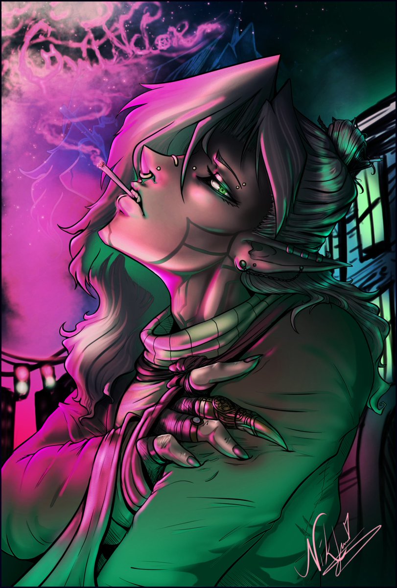 Gwindor_VT's tweet photo. MORE ART MORE FRIENDS AAAAAAAAA I LOVE MY PEOPLE! @pengiexe has killed it again refining the sketch from a couple days ago! And Niktana did an amazing alt outfit illustration for me! https://t.co/nO8xK9wPpt
