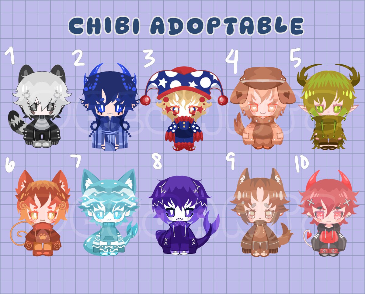 ✨️ADOPTABLE SETPRICE✨️

SP:$10 ( COMMERCIAL USE INCLUDED)

RULES

-USD RATE-PAYPAL/GCASH/KOFI

-WILL GET THE ADOPT WITH/OUT BG

-NO HOLDS 

-DESIGN BY Deej Art

-BASED BY YUCHUN3

#adopts #chibi #adoptables