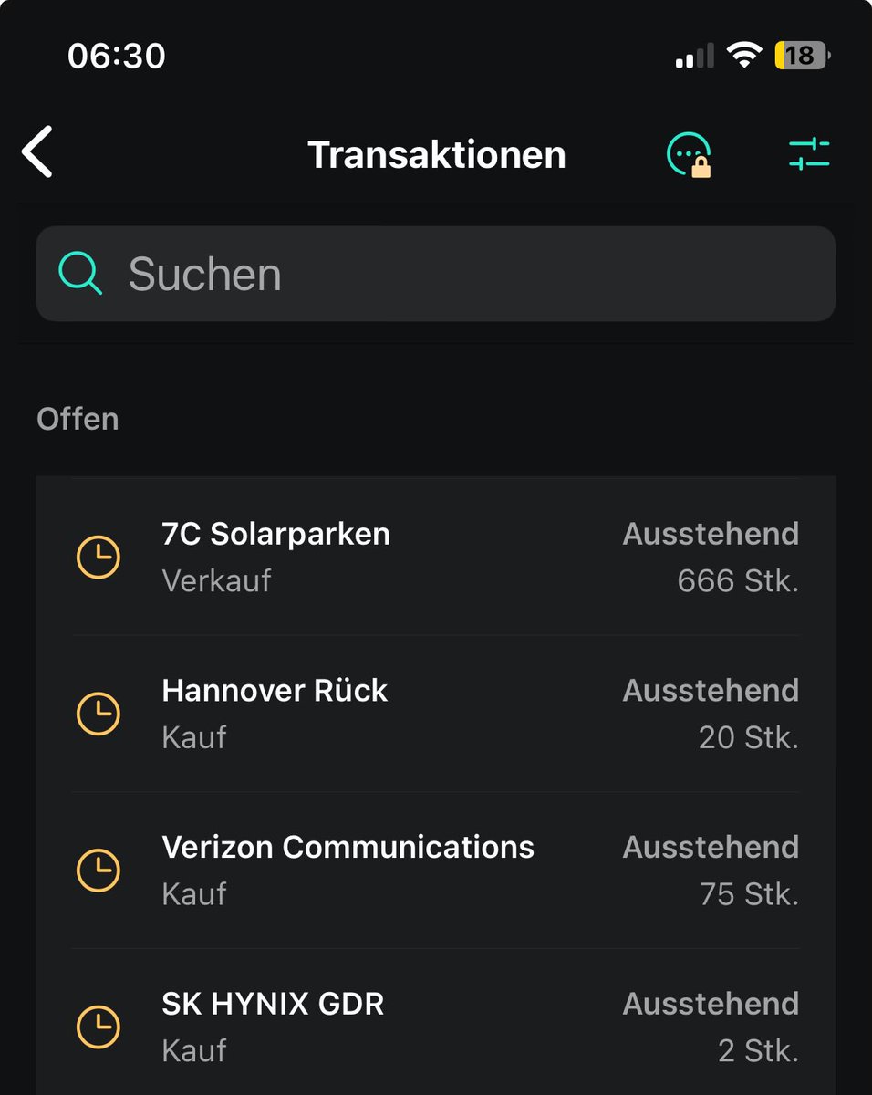 KrampeMarkus's tweet photo. @ScalableCapDACH Vielen Dank für die Antwort.  Bei mir ist noch alles gelb. Ich meine die Transaktionsübersicht. Hier würden Farben bei den Uhren Sinn machen - aber vor allem % bis zur Limit Auflösung - zur echten Übersicht eben. Das wünsche ich mir zum Geburtstag 🙂 - der ist bald. 😅 https://t.co/HdlKJ8zKoa
