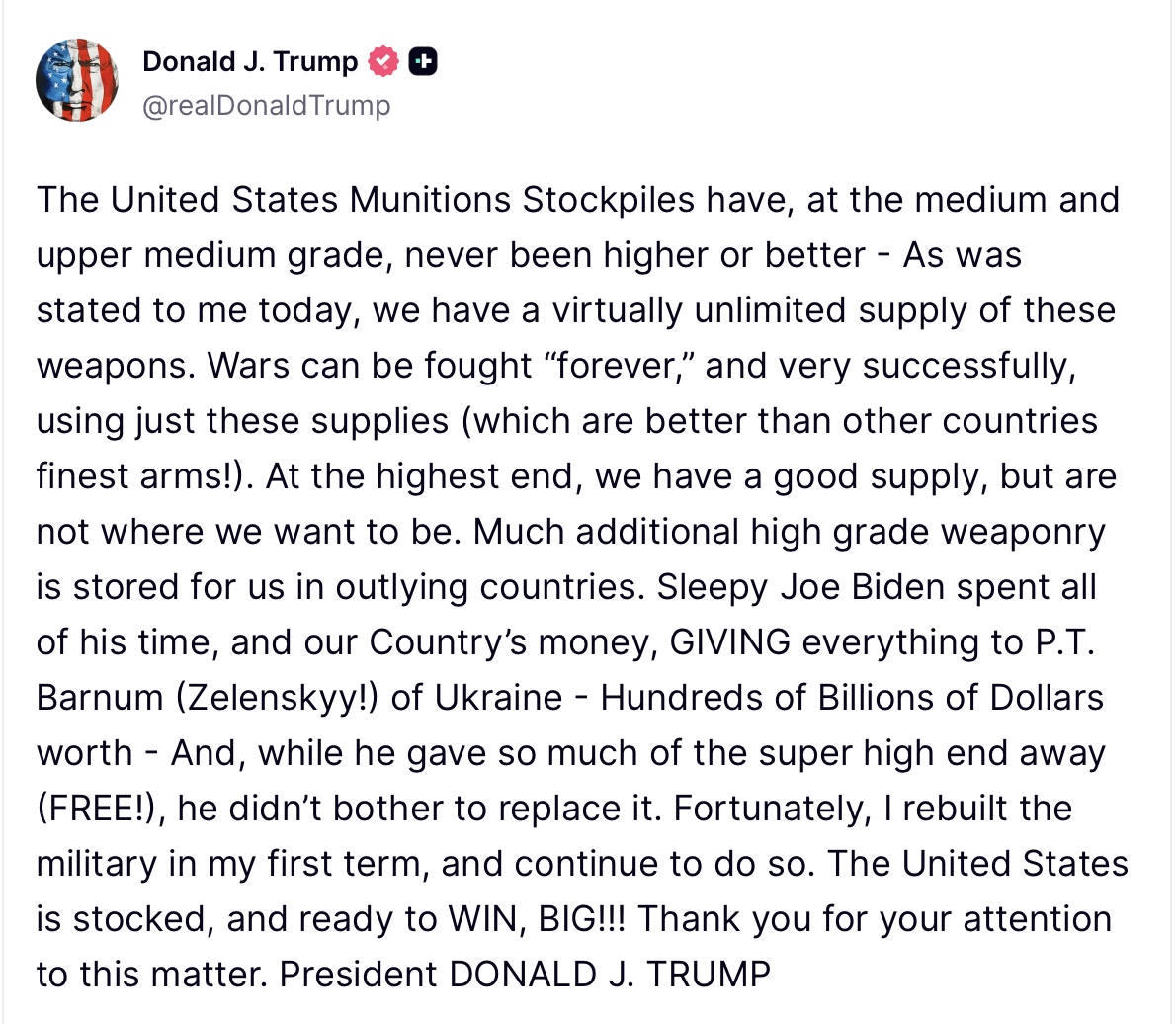 Donald J Trump Posts TruthSocial tweet media