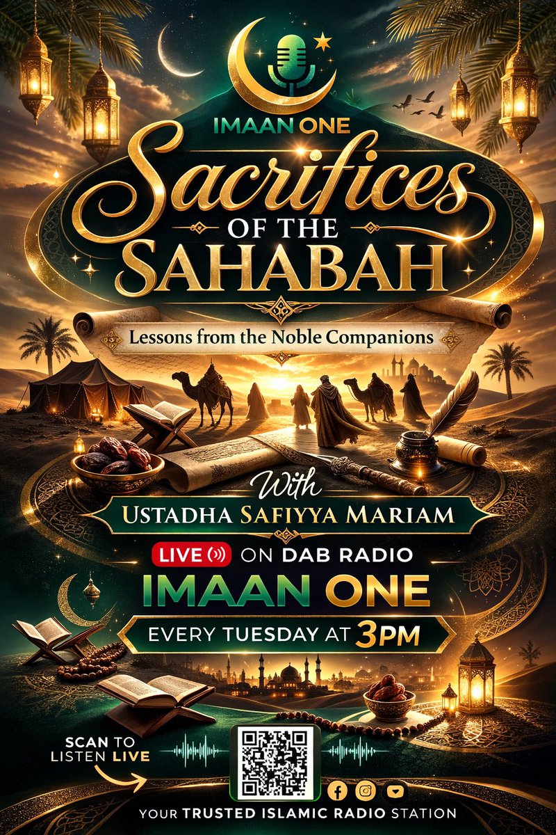 RamadanWolves's tweet photo. 🎙️✨ TUESDAY LINE-UP ON Imaan One ✨🎙️

A Tuesday filled with balance, reflection, and powerful reminders 🤍

🎧 Tune in on DAB Radio
📺 Watch LIVE on Facebook &amp; YouTube
🌎 https://t.co/0v7K1uZXi3

Stay inspired this Tuesday with Imaan One ✨🌙 https://t.co/7ThzeDZmkA