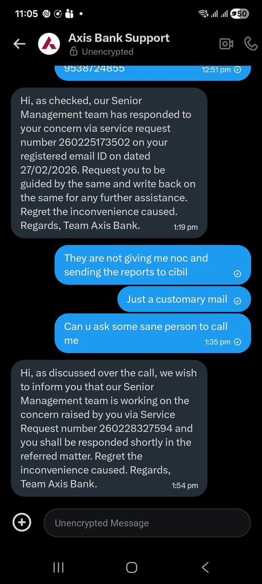 paras_jaiswal's tweet photo. @AxisBankSupport @CIBIL @RBI This was your response from yesterday . Can u give an update what happened https://t.co/kFl9nXMrAO