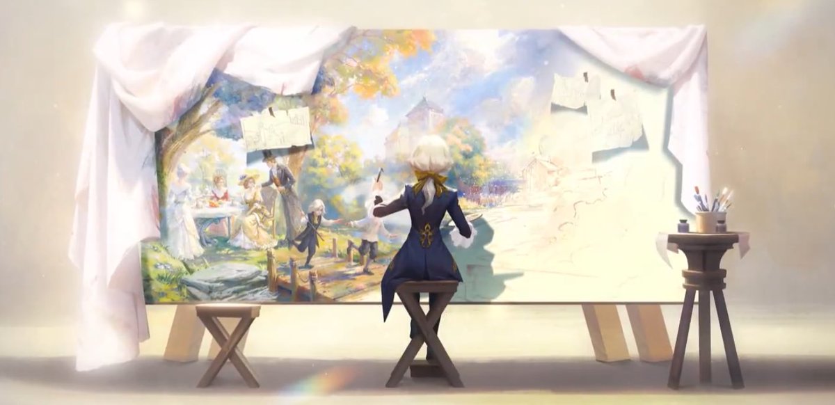 【推理】双子の兄弟が年若い夫婦の間に立ち、微笑みをうかべている。(真)

(絵)両親、育った双子、川
最後にこれらの全てを合わせたようなフルカラーの大きな絵を描いている誰かが彼の名を呼ぶ
↕️
【推理】青年が1人、無表情で中年夫婦の間に立っている。(⇦写真の中でどうなってるか聞いてもいいか？)