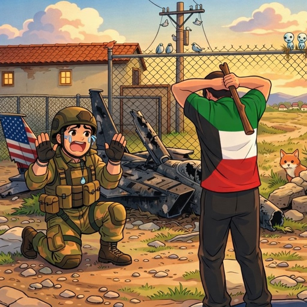 LeventDadevire3's tweet image. Tarihe geçecek, arşivlik bir fotoğraf. 
Kuveyt'te düşen ABD'ye ait F-15 uçağından paraşütle inip kurtulan pilot, elinde sopa bulunan bir kişi tarafından diz çöktürüldü.
ABD'nin itibarı yerle bir oldu.