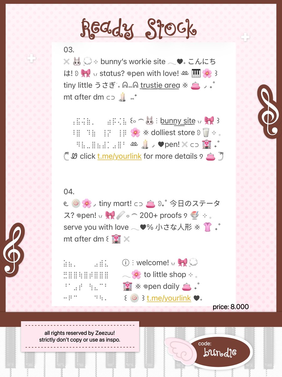 help rt, please? thankiies! ♥︎% 

g’day, heavenlings! ୨୧ .. ♥️ aku punya 4 bundle (bio + pinned) untuk BA yang bisa langsung dibawa pulang! 🎹💭 kindly check ALT for more details &amp;&amp; don’t forget to @ me after dm! ₍⑅ᐢ..ᐢ₎

t. #zonauang #zonajajan #zonaba