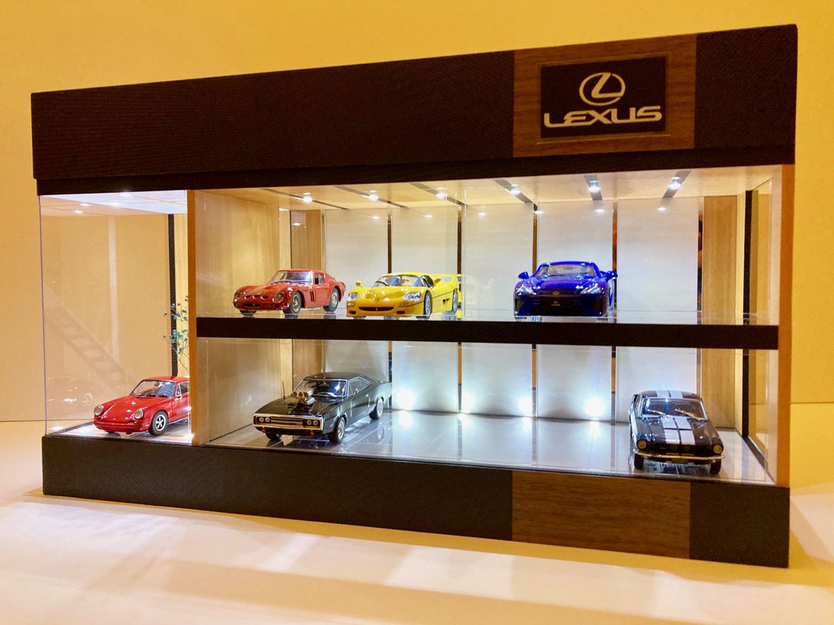 階段.植栽付ディーラー風 2層式・ディスプレーBOX / ネオジオラマ