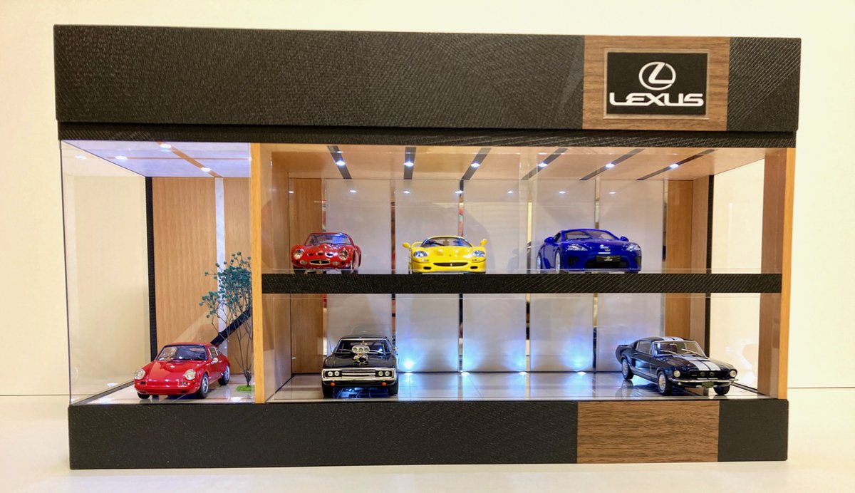 階段.植栽付ディーラー風 2層式・ディスプレーBOX / ネオジオラマ