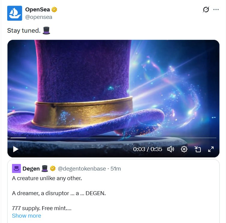 The Degen OG NFT Coming A( OTC WL Prize $300 🪂

Supply 777 And Mint Free❤️

✅Go to: dream.degen.tips/login?ref=shah…
✅Connect Wallet And X
✅Complte Task And Collect PTS
✅Spin And Try Luck For Waitlist