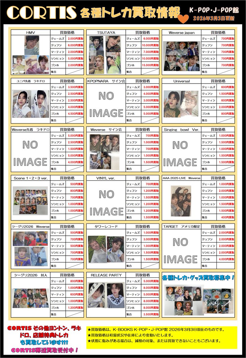 買取情報】 #CORTIS CORTIS 各種封入・特典トレカ等買取大募集中