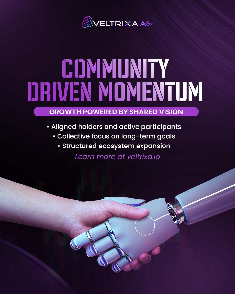 VeltrixaAI's tweet image. When vision aligns, momentum becomes unstoppable.
Together, we build. Together, we grow.

#VeltrixaAl
#CommunityDriven
#SharedVision
#CryptoCommunity
#Web3Growth #BlockchainInnovation