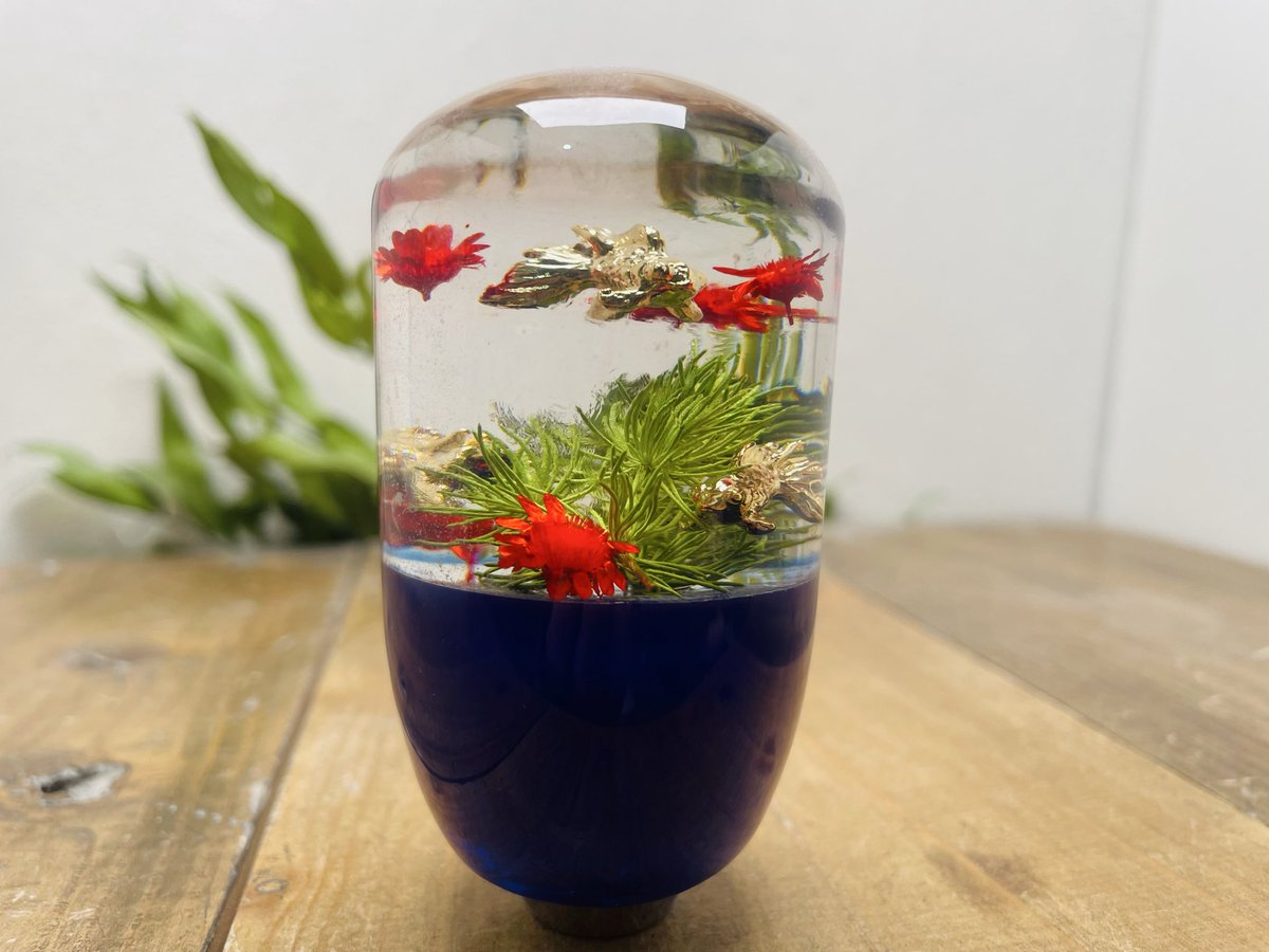 cotaru5's tweet photo. 車の中に金魚鉢　🐟

#水中花シフトノブ　#シフトノブ　#金魚　#金魚鉢　#レジン　#プレゼント　#カスタムカー　#トラック　#ダンプ　#デコトラ https://t.co/WWQgGUTWJw