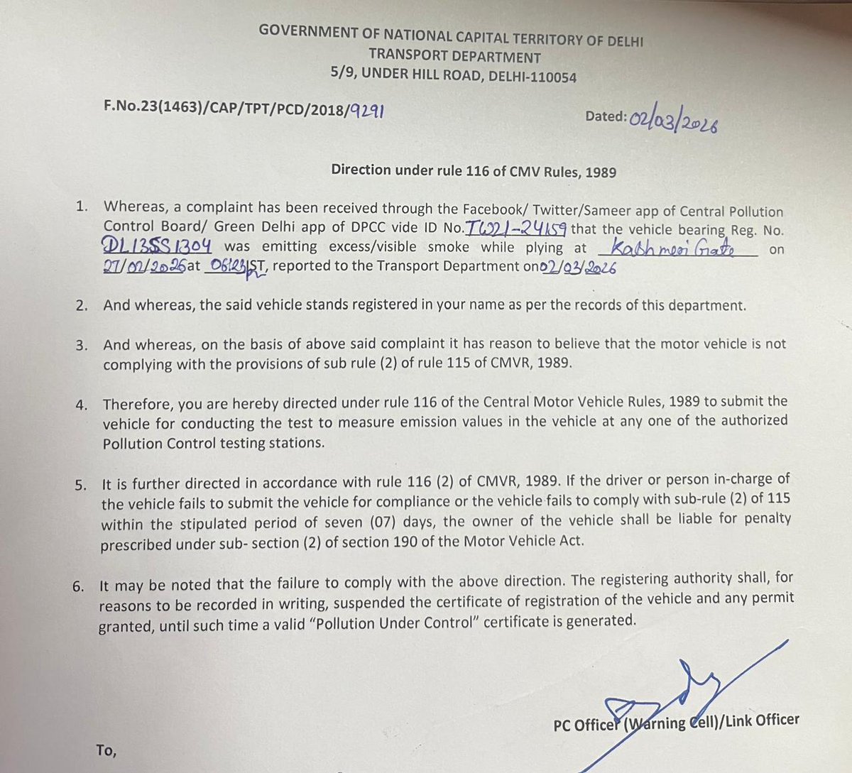 Transport Department PCD tweet media