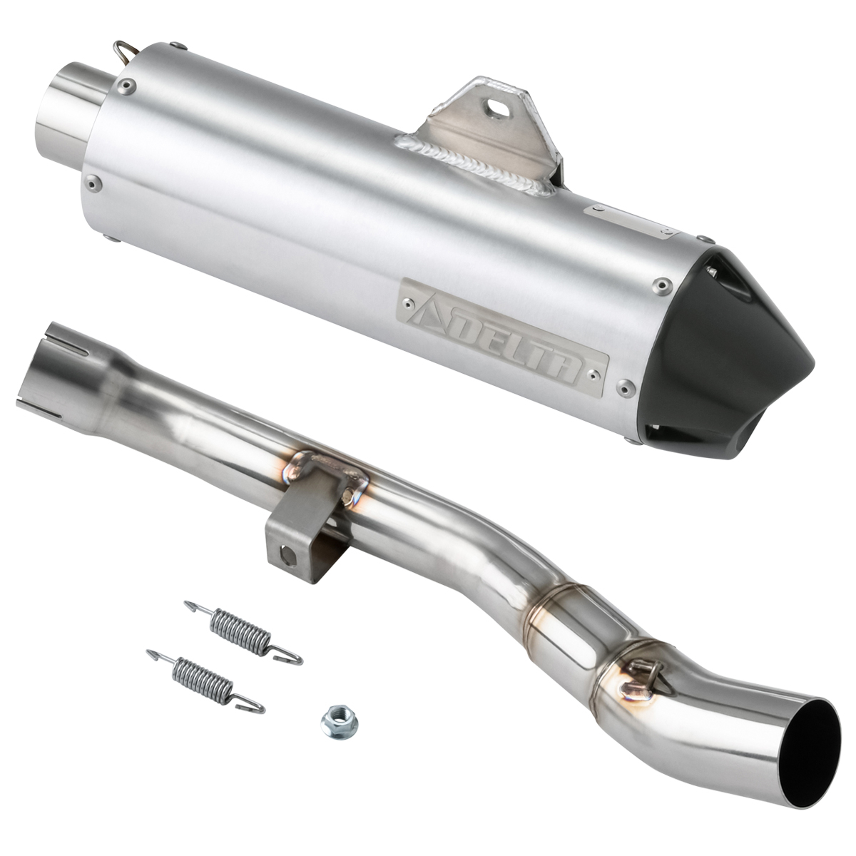 df_moto's tweet photo. デルタ バレル4-Sサイレンサー WR125R用

JMCA認証取得の軽量高性能サイレンサー🥳

ストリートからエンデューロレース、モタードレースなど様々なジャンルでの使用を前提に開発。

軽量化による運動性能の向上、優れたパワー特性、スポーティーなデザイン、高い耐久性を兼ね備えたハイパフォーマンスサイレンサー。

デルタ トルクヘッドパイプとの組み合わせで、最高のパフォーマンスを発揮させる。

重量2.1㎏（純正比-1.2㎏）
公道走行可
#WR125R 

🔽詳細はこちら🔽
https://t.co/tCDQOeGRKP