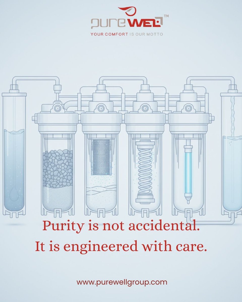 purewell00's tweet image. Purity doesn’t happen by chance — it’s built layer by layer through precision and care. 💧
Behind every drop of clean water is smart engineering and responsibility.🌐 purewellgroup.com#WaterTreatment #EngineeredPurity #CleanWater #FiltrationSystem