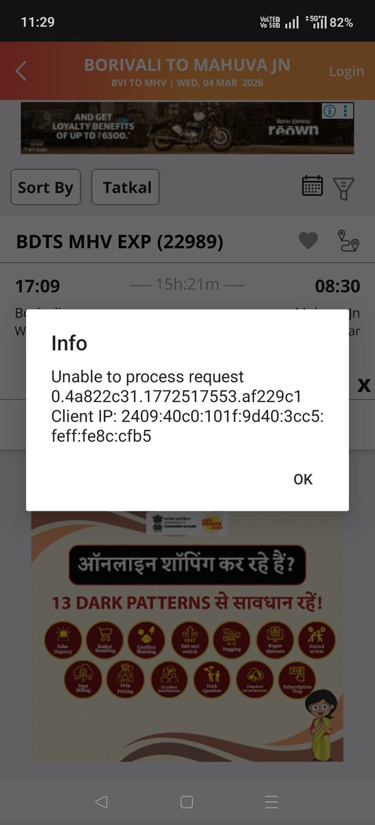 heyyvickyhere's tweet photo. Dear @IRCTCofficial pls guide me as I am facing such problem since early morning asap🙏🙏 @DRM_BVP @drmbct @WesternRly https://t.co/XVLZdkrnf9