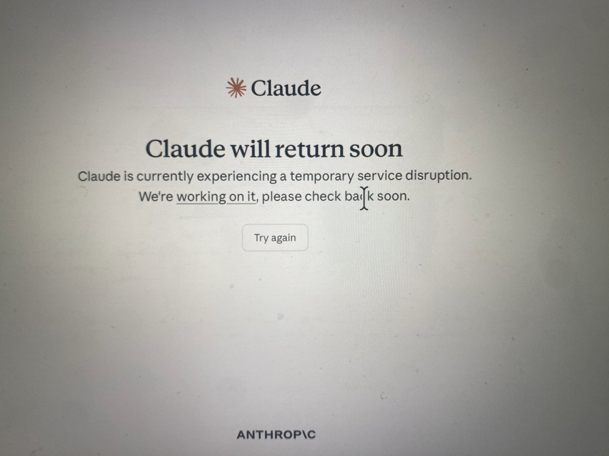 This is why we can’t have nice things. Ive used Claude for the last 2 years and never had downtime. Ever.